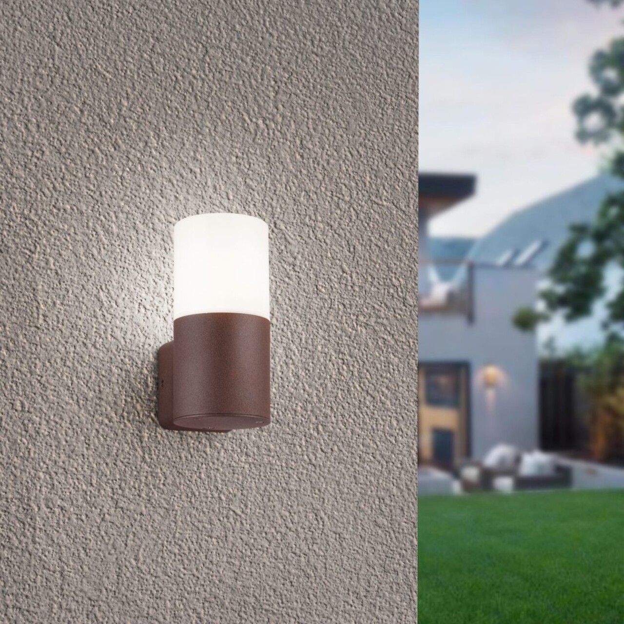 Aplica de perete pentru exterior Hoosic, TRIO, 8.5x11.8x17.5 cm, 28W, 1x E27, aluminiu turnat/plastic, maro - imagine 3